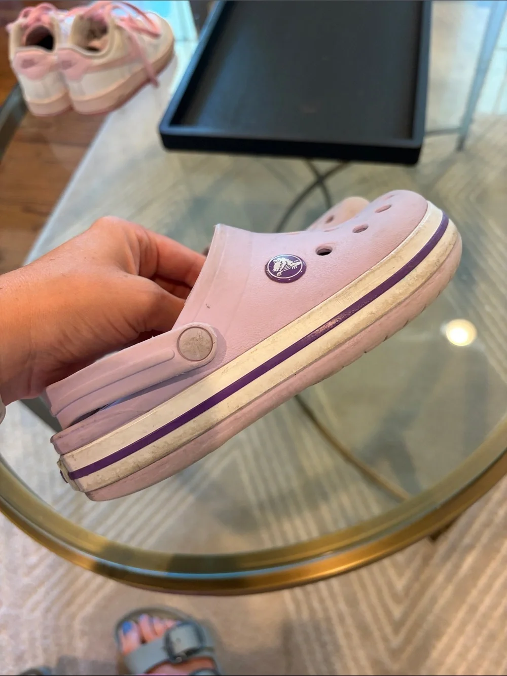 CROCS size 12 Kids Classic Clog with Purple Accents